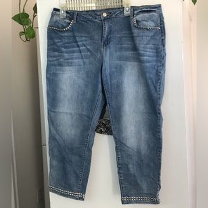 Avenue Loralette Size 22 Denim with Metallic Stud Accents